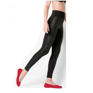 spanx faux leather panel leggings
